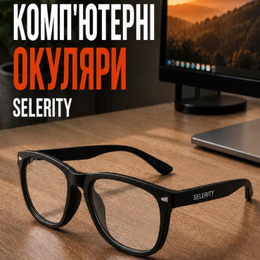 Окуляри для комп'ютера від синього світла Selerity очки для роботи за комп'ютером пк з фільтром блокування блакитного світла захисні для компа монітора ноутбуку Blue Light Прозорі лінзи gl01c