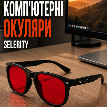 Окуляри для комп'ютера від синього світла Selerity очки для роботи за комп'ютером пк з фільтром блокування блакитного світла захисні для компа монітора ноутбуку Blue Light Червоні лінзи gl01r