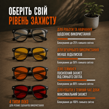 Окуляри для комп'ютера від синього світла Selerity очки для роботи за комп'ютером пк з фільтром блокування блакитного світла захисні для компа монітора ноутбуку Blue Light Червоні лінзи gl01r