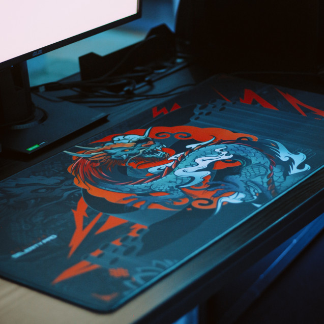 Ігровий килимок для миші 900x400x4мм Tatsu Dragon | Водостійка геймерська поверхня Selerity mp01td