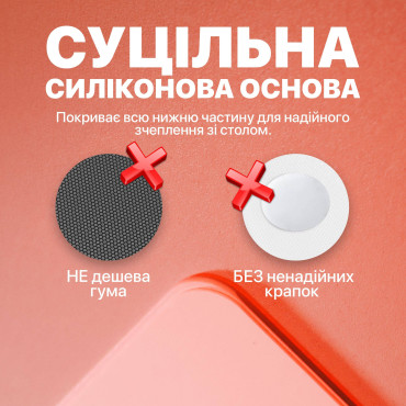 Скляний ігровий килимок для миші 490×420 мм Vampire Kiss glass pad із загартованого скла 3 мм, гласпад з суцільною силіконовою основою 1 мм gp01vk