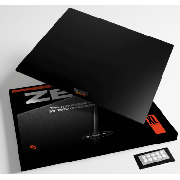 Скляний ігровий килимок для миші 490×420 мм Black glass pad із загартованого скла 3 мм, гласпад з суцільною силіконовою основою 1 мм, сумісний з Optical та Laser мишами gp01bl