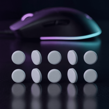 Глайди для миші ICE PTFE універсальні 10 шт Selerity Silent Mouse Skates ZERO Friction collection тефлонові крапки для миші з шумопоглинаючою прокладкою, gl01sz