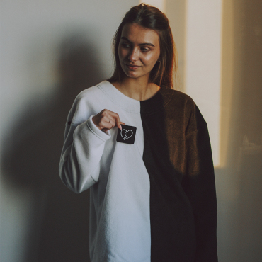 Флісова тепла піжама біло-чорна oversize домашній костюм унісекс + ПАТЧ на вибір Selerity pn01wb